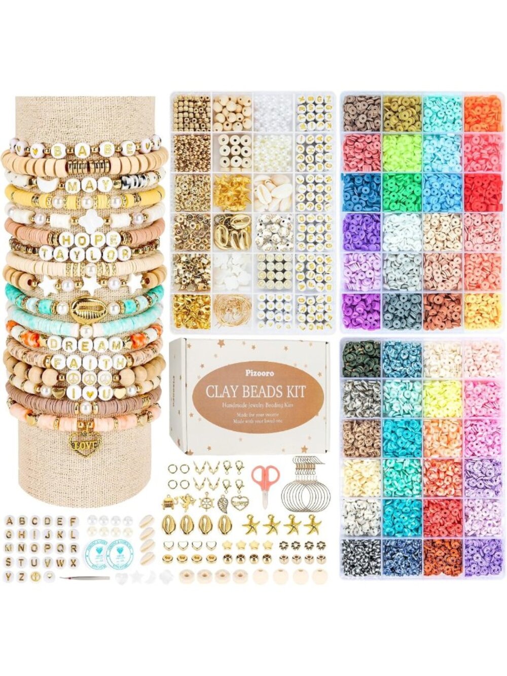 DIY Clay Beads Bracelet Making Kit - 10,500pcs for Friendship Bracelets & Crafts